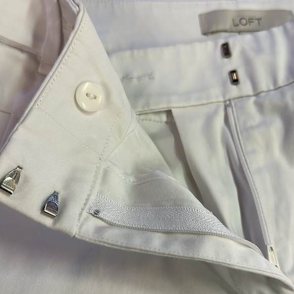 Loft Ann TaylorJulie Ankle Cotton/Spandex White Trouser Size 2 - Picture 5 of 8